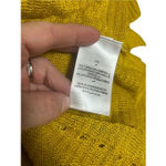 Alfani Open Knit Cardigan Yellow Linen Blend Lightweight Slit Hem Layering L/G Photo 1