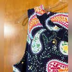 Talbots  Pleat-Neck Ruffle Collar Dress Sleeveless Paisley Floral NWT Medium Photo 3