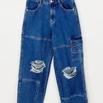 Dolls Kill  Postergrl Wide Leg Distressed Jeans Small Photo 0