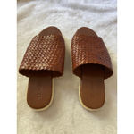 St. Agni Women's Tuscan Woven Espadrille Slide Sandals Leather Brown EU 40 EUC Size 9 Photo 2