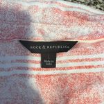 Rock & Republic ‎ Red Striped Button-Down Cap Sleeve Blouse Size L Photo 1