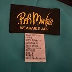 Bob Mackie  Teal Silk Decorative Blazer Photo 4