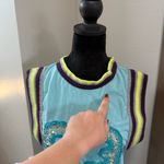 Free People  Bali 90's Baby Tee Tank Top Jersey Crochet Detail Retro Blue S Photo 3