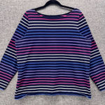 Talbots  Womens‎ Blouse Size X Striped Cotton Top Long Sleeve Boat Neck Colorful Photo 0