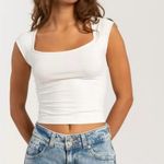 Full Tilt NWOT Tilly’s  Ivory Seamless Square neck Cap Sleeve Tee size XS/S Photo 0