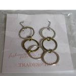NIP Trades Of Hope Diversity Triple Hoops 3" Dangle Silver/Gold Tone Earrings Silver Photo 2