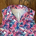 Jofit Sleeveless Collar Golf Tank Top Floral Pink Blue Size S Tennis Active Photo 2