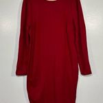 Talbots Solid Red Long Sleeve Fitted Knee Length Dress Size 14 Valentine’s Day Photo 0