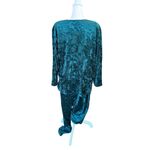 Teddi Vintage 90s Teal Green Velvet Tunic Top High Waisted Pant Set Womens Large Photo 1