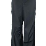 Oak + Fort Womens Black High Waist Wide Leg Windbreaker Palazzo Trousers Pants 2 Photo 0