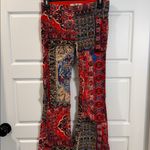 Free People  Penny Paisley Patchwork Pull On Corduroy Pants Rare Sz 24 Photo 6