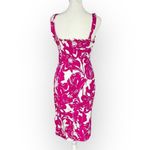 Trina Turk Trina  Zile Dress Women's 2 Pink White Floral Knit Ruffle Sleeveless Photo 4