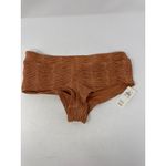 Aerie NEW Crinkle High Waisted Cheeky Bikini Bottom in an amber clay color XS Photo 1