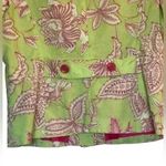 3 Sisters Green & Pink Lined Short Blazer Jacket Size Medium Floral Feminine Photo 4