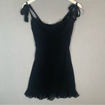 Reformation  Black Ruffle Mini Christine Dress Ladies Sz 4 Photo 1