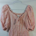 Topshop Pink Gingham Puff Sleeve Shorts Romper Size 4 Photo 3
