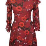 Lucky Brand  Long Sleeve Dress Womens Size 2 Burgundy Whimsigoth Dark Romantic Photo 0