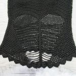 Crochet Tank Top Open Knit Black Cami Sheer Cut Photo 9