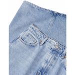 Mango Slit Denim Skirt Blue Medium Wash NWT Small Photo 2
