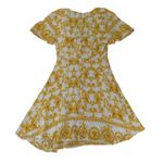 Lulus  Callista Tie Front Skater Dress Women's‎ Size Medium White Gold V-neck Photo 1