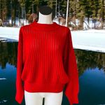 Marc New York NWT  CROCHET COTTON KNIT SWEATER IN RACING RED Photo 1