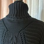 EXPRESS Size XS Charcoal CableKnit Turtleneck 3/4 Sleeve Sweater Photo 13