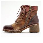 NEW! L’Artiste Boots Burgundy Lace Photo 2
