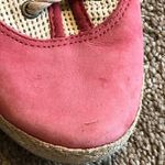 UGG  Catrin Crochet Slip Ons Coral Red Pink Beige Espadrille LEATHER Flats US 8 Photo 10