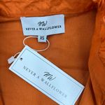 Never A Wallflower High Neck Top Purple Windowpane Cotton Orange Size XS Photo 2