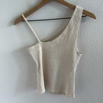 We The Free Free People  Cream Asymmetrical Tank Top Ribbed Small Photo 1