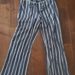 Jones New York Women's Wide-Leg Navy and White Pants Size 6 Womens Photo 0