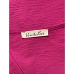 Vine & Love  Hot Pink Wrap Short Sleeve V-Neck Top Vacation Work Size Small Photo 5