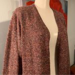 Natural Reflections  Bass Burgundy Heather Cardigan Sweater L Large Wool Blend Photo 6
