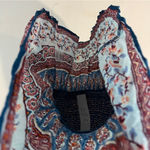 Patrons of Peace  Floral Paisley Patterned‎ Smocked Peplum Top Sleeveless Size L Photo 4