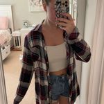 Sim & Sam Red White and Blue Flannel Button Up Photo 1