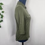 Guess Olive Green Knit Button Down Shirt Photo 3