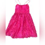 Fifteen Roses Lace Dress Floral Racerback Spaghetti Strap Begonia Pink Size 10 Photo 2