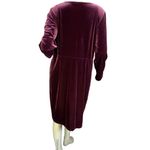 Loft  BURGUNDY VELOUR V NECK WRAP LOOK DRESS (XL) Photo 5