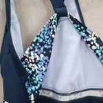 Champion Blue Dot Racerback Padded Halter Fade Resistant Tankini Top L Large Photo 4