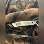 ZARA  Brown and Black Patterned Flowy Tie Back Top.    Size-X-Small Photo 3