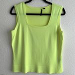 Carlisle Vintage 90s Y2K Neon Bright Yellow Sleeveless Blouse Scoop Neckline L Photo 1
