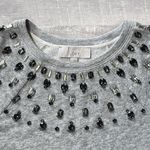 The Loft Bejeweled Pullover Bejeweled Sweatshirt Women S Round Neck Bling Black Gold Photo 4