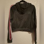 True Religion NWT  Crystal Zip Hoodie Size S Black & Maroon Photo 3