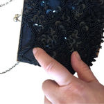 Vintage black beaded formal purse evening bag special occasion Holiday party Photo 3