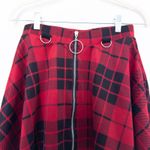 Hot Topic Y2K  Womens Skirt Size M‎ Red Black Plaid Zip Punk Goth Alt Emocore Photo 3