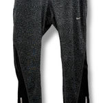 Nike  Dri Fit Mid‎ Rise Black & Gray Cheetah Print Cropped Leggings Sz M Photo 0