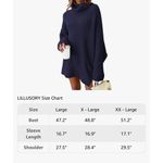 NEW Oversized Batwing Sweater Tunic Pullover Ribbed Dress 2X Blue Photo 2
