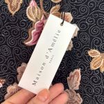 Maison D’Amelie NWT black floral puff sleeve sweater size small Photo 3