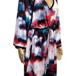 Nicole Miller  Half Sleeve V Neck Drawstring Waist Midi Dress With Pockets XXL Photo 3