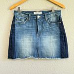 Vervet Flying Monkey Two-Tone Denim‎ Skirt Size 28 Raw Hem EUC Photo 3